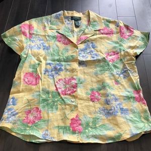 Ralph Lauren floral linen Hawaiian shirt